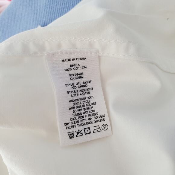 Theory White Cotton Chino Utility Skirt 18 - Picture 11 of 13
